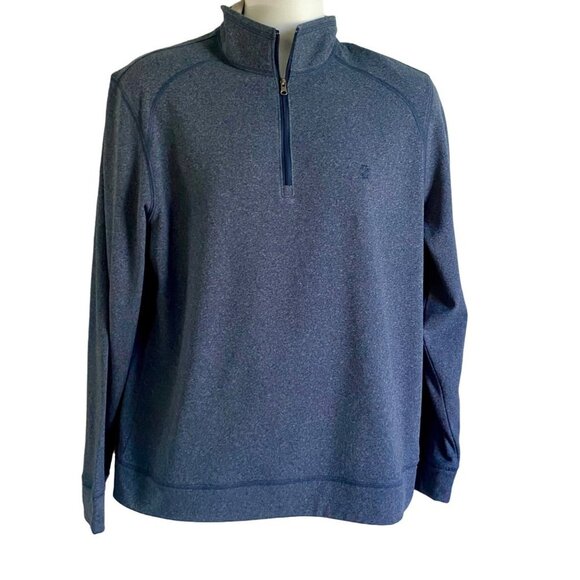 IZOD Quarter Zip Blue Lightweight Fleece Top Men's Medium NEW - Picture 2 of 8